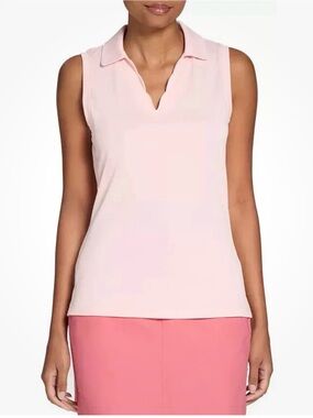 Walter Hagen Clubhouse Scallop Sleeveless Top in Pink Blossom Size Small